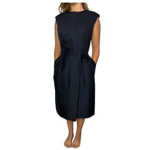 TEAL TRAINA Black Sleeveless Cocktail Dress - Black - Size 6 - Vintage + Rare!